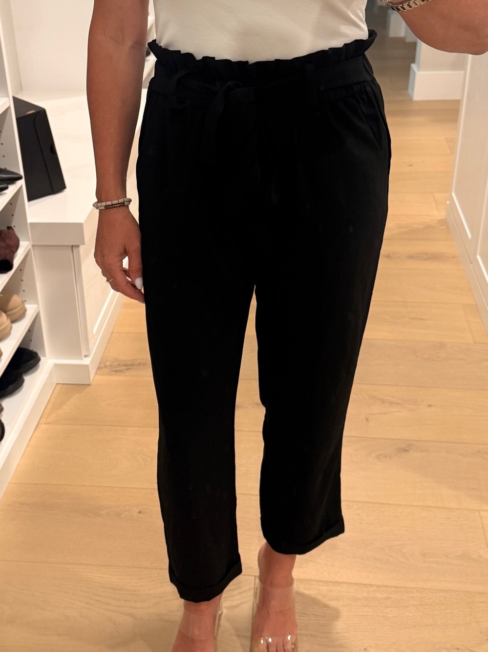 Vici Small Black Paper Bag Pants